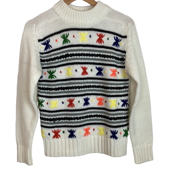 Vintage McGregor Cream Embroidered Sweater - Picture 1 of 12